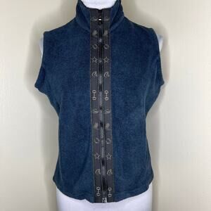 90s GALLOP Equestrian Vest Small Vintage Blue Horse Riding Cowgirl Rodeo Western